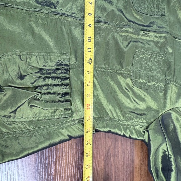 Chico's Chartreuse Green Lightweight Jacket Top Pockets Full Zip Coat Sz 1/US 8 - Picture 11 of 15